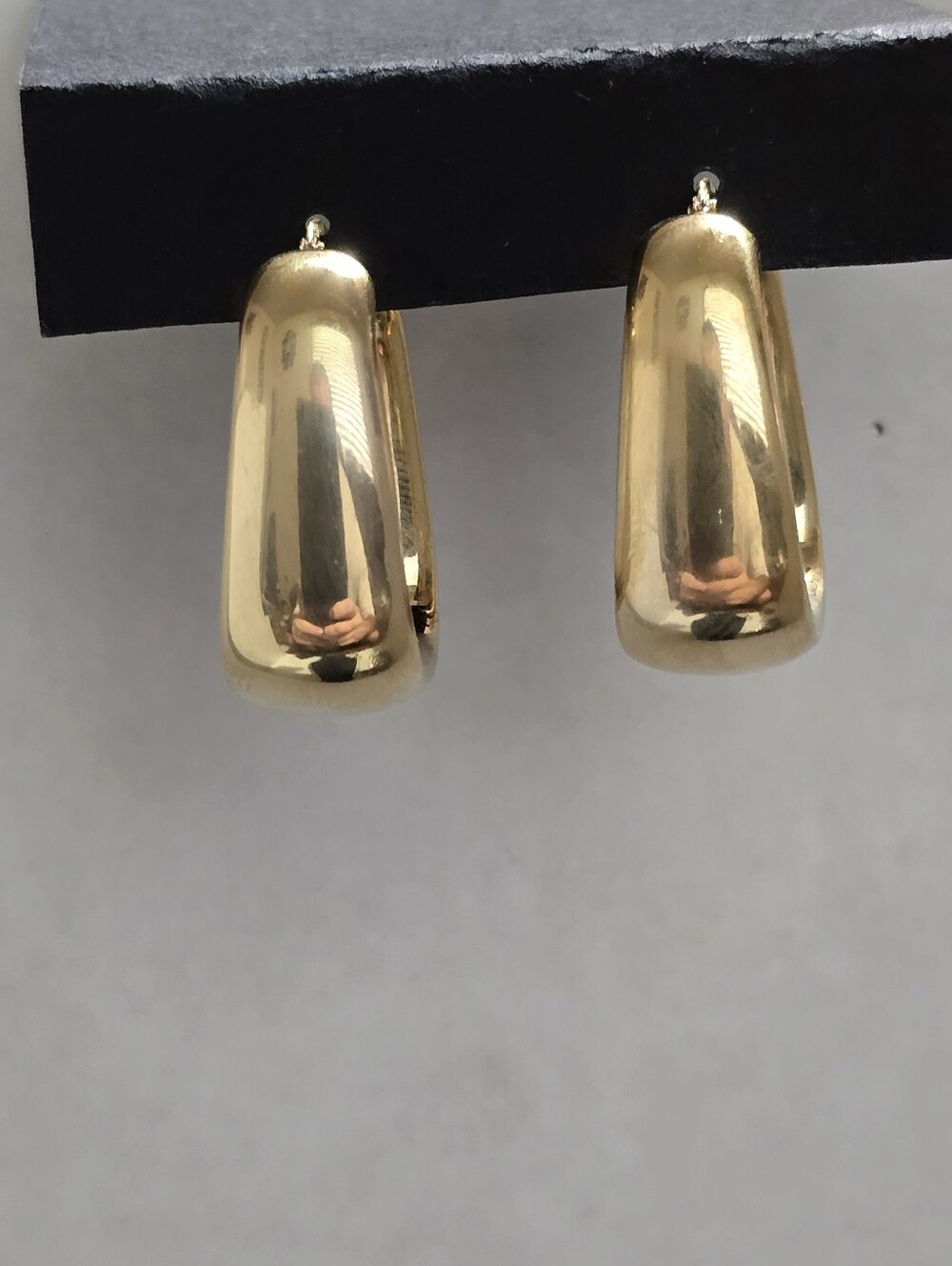 Vintage Sterling Silver Gold Vermil Puffy Hoop Earrings 1.2 Inch